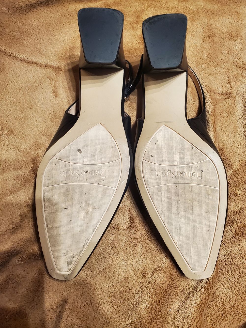 Franco Sarto Slingback Pointed-Toe Flats - Black 9.5 M - Picture 2 of 5